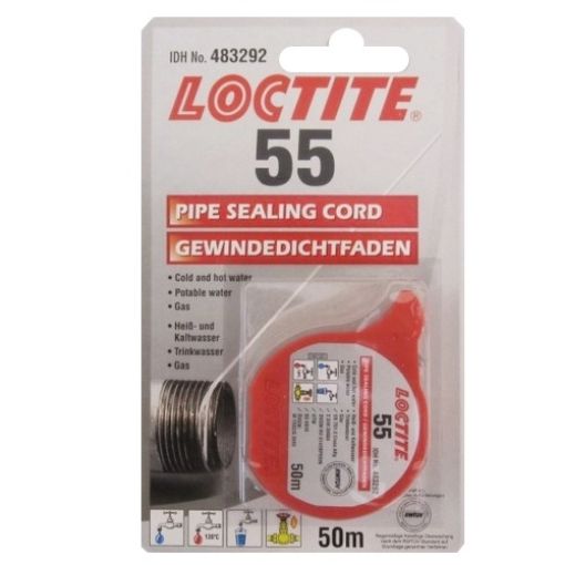 Bild von LOCTITE 55, 50m Loctite Gewindedichtfaden mit Gas- und Trinkwasserfreigabe  