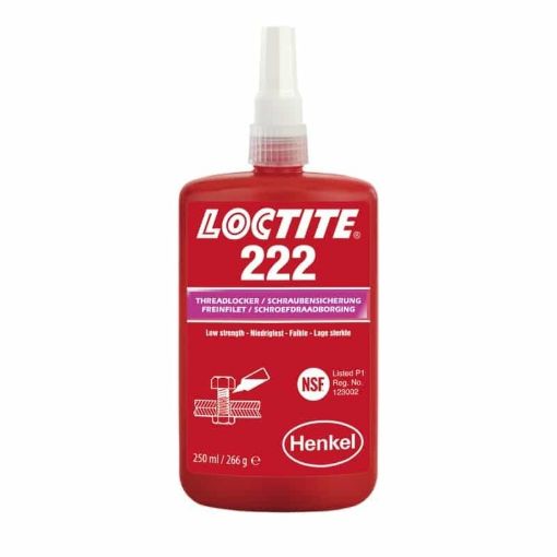 Bild von LOCTITE 222, 250ml Flasche, Farbe: Lila Schraubensicherung, niedrigfest, leichtes öffnen  